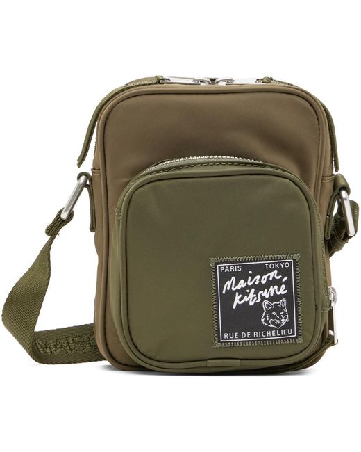 Maison Kitsuné Green Khaki Nylon Crossbody Bag for men