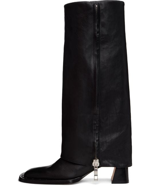 Miista Black Bellamy Fold Over Tall Boots