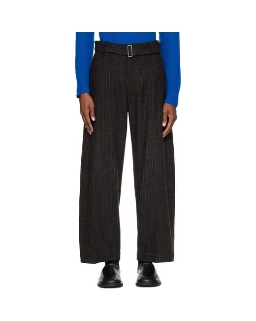 Studio Nicholson Blue Khaki Vital Belted Trousers for men