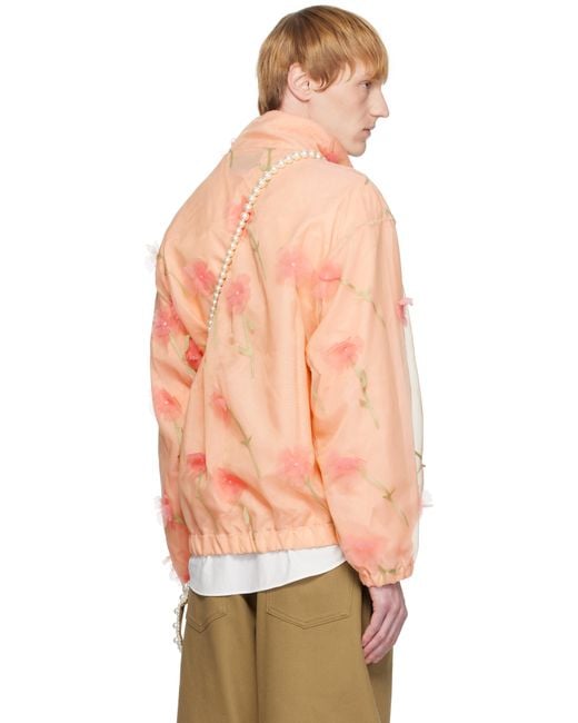 【SIMONE ROCHA】Carnation Cagoule オーガンザ ジャケット Simone Rocha Carnation Organza Cagoule Jacket in Orange for