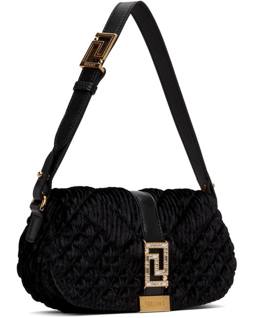 Versace Black Greca Goddess Velvet Mini Bag