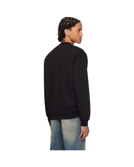 HUGO Black Logo Detail Relaxed-Fit Sweatshirt for men