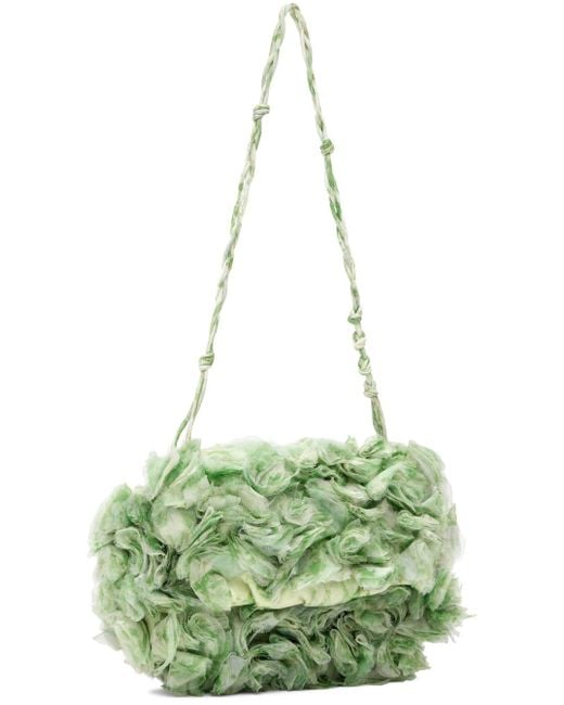 Dries Van Noten Green Ruffle Bag
