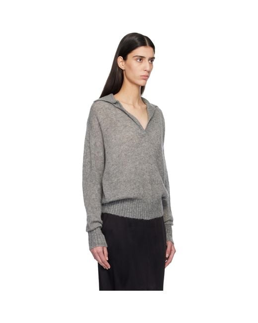 Tom Ford Black Ultrasoft Cashmere Silk Oversized Open Polo