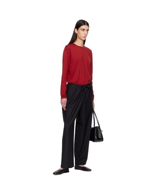 Totême Black Drawstring Dinner Trousers