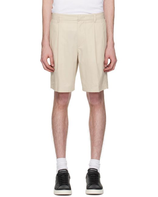 Emporio Armani Natural Pleated Shorts for men
