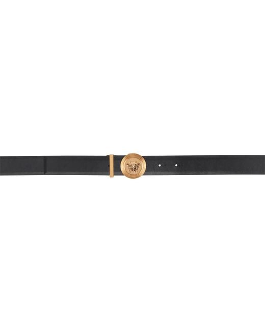Versace Black Medusa Biggie Leather Belt
