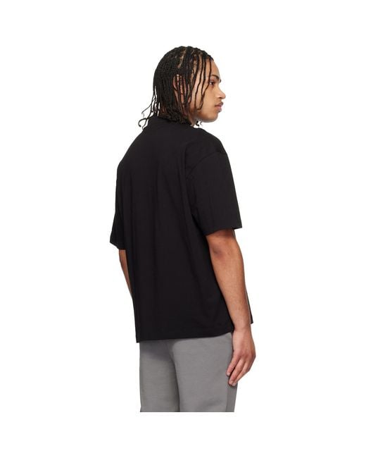 HUGO Black Cotton-Jersey Logo T-Shirt for men