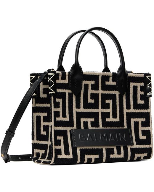 Balmain Black B-army Monogrammed Jacquard Bag