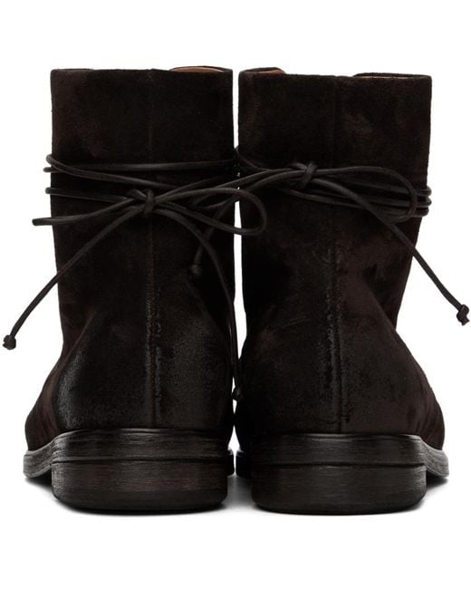 Marsèll Black Brown Zucca Media Lace-up Ankle Boots for men