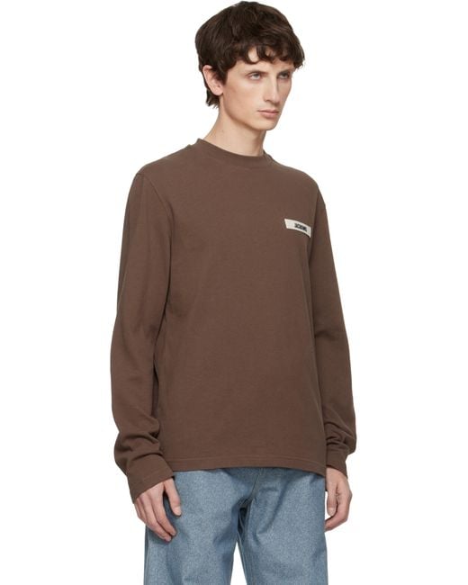 Jacquemus Brown 'The Gros Grain' Long-Sleeve T-Shirt for men
