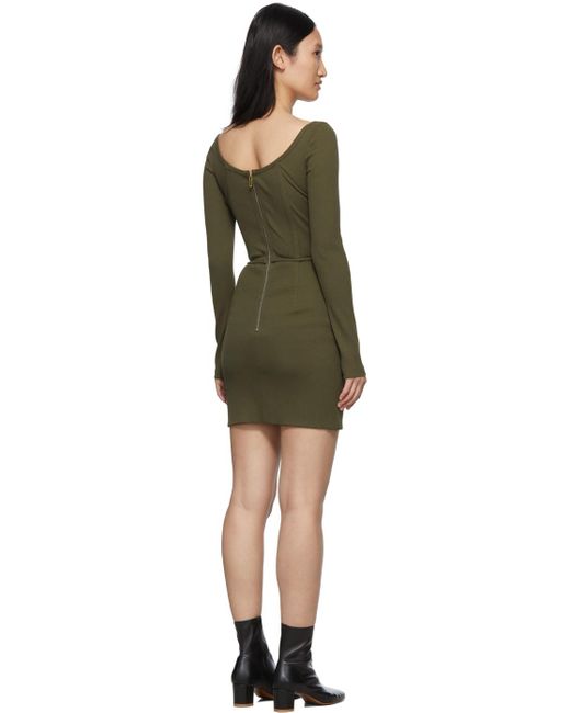 Dion Lee Ssense Exclusive Khaki Rib Corset Mini Dress in Green | Lyst UK