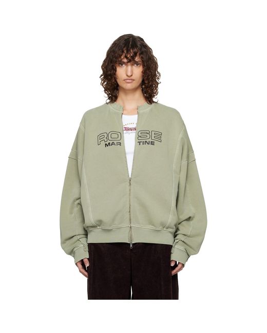 Martine Rose Gray Zip Up Crew Sweatshirt
