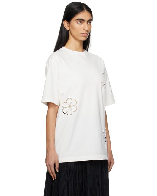 MSGM オフホワイト フローラル Tシャツ White
