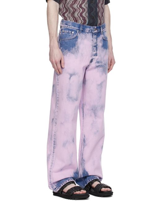 Dries Van Noten Multicolor Pink Garment-dyed Jeans for men