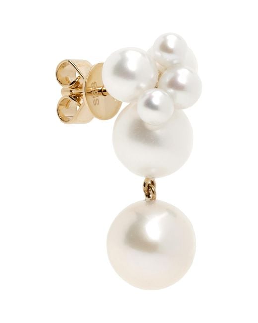 Sophie Bille Brahe White Bisou Perle Single Earring