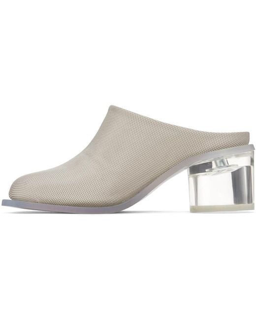 MM6 by Maison Martin Margiela White Cotton Clear-heel Slide Mules