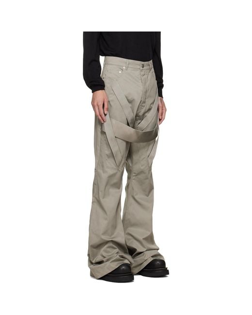 Rick Owens Gray Tower Megastrapped Bolan Bootcut Trousers for men