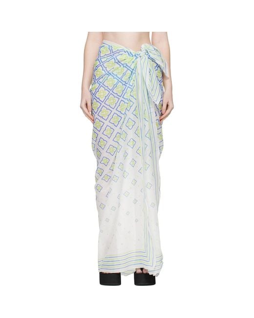 Casablanca Blue Pareo Cover-Up Skirt