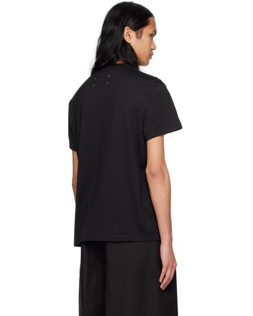 T-shirt noir à logo déformé Maison Margiela pour homme en coloris Black