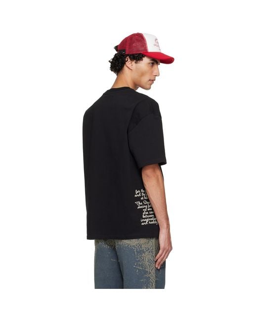 Amiri Black Varsity Patch Oversized T-Shirt for men