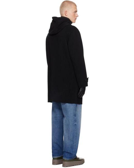 Mackage Black Joshua Double-Face Wool Long Coat for men