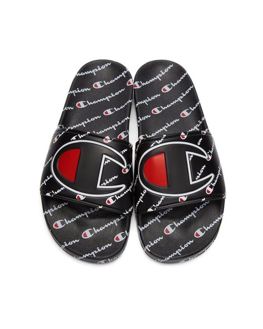 champion ipo repeat black slide sandals