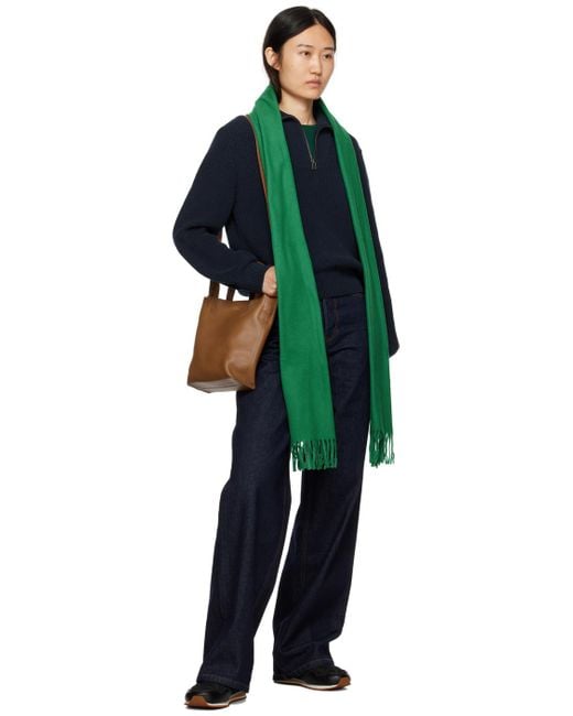 A.P.C. . Green Ambroise Scarf