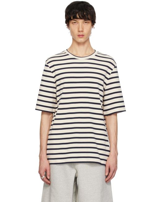 Jil Sander Black Beige & Navy Multistripe T-shirt for men