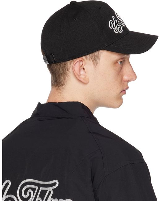 Y-3 Black Embroidered Cap for men