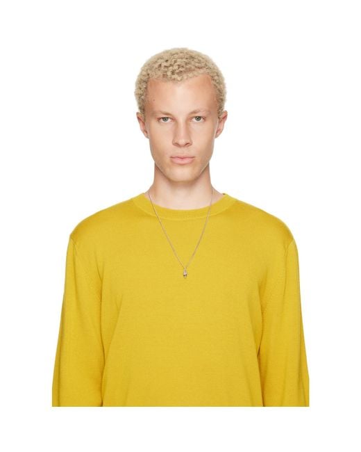 Emanuele Bicocchi Metallic Pearl Skull Necklace for men