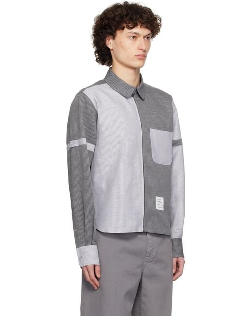 Thom Browne Black Round Hem Rc Zip Up Shirt for men