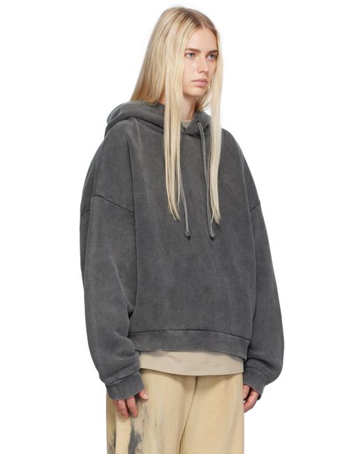Pull À Capuche Teint En Plongée Noir Acne en coloris Black