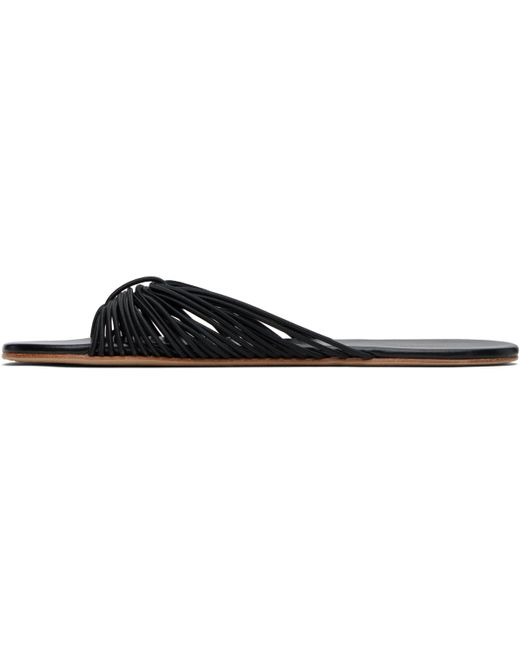 The Row Black Sara Slide Sandals