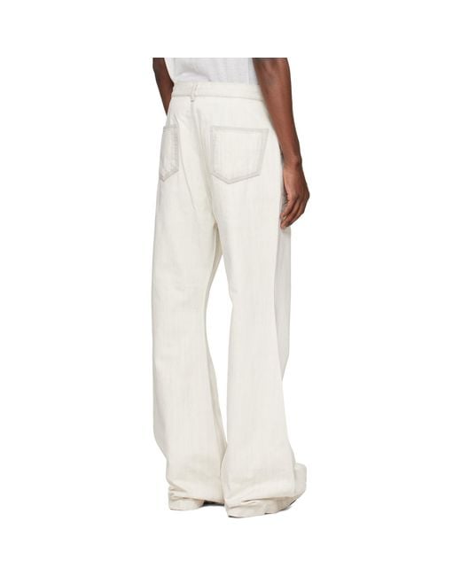 Rick Owens White Off- Temple Bolan Bootcut Jeans for men
