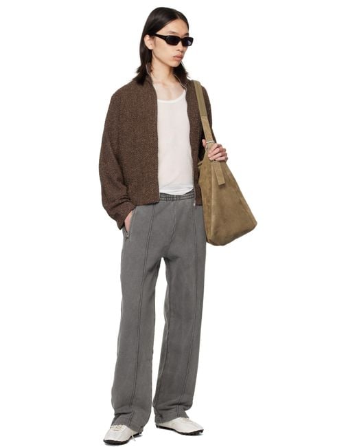 Our Legacy Brown Shrunken Fullzip Sweatshirt for men