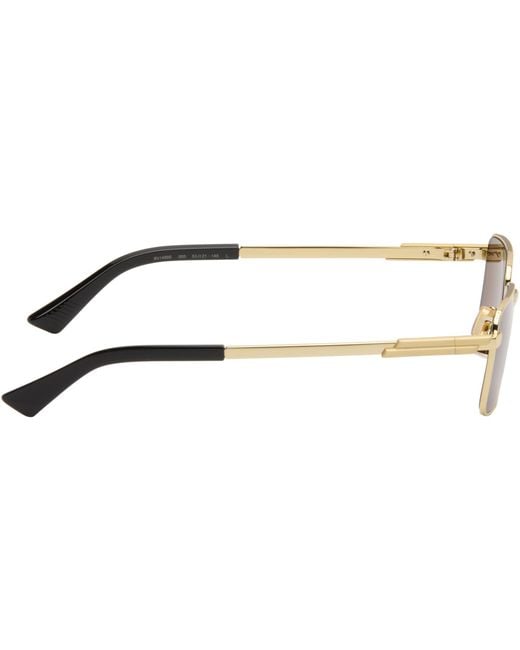 Bottega Veneta Black Classic Rectangular Sunglasses