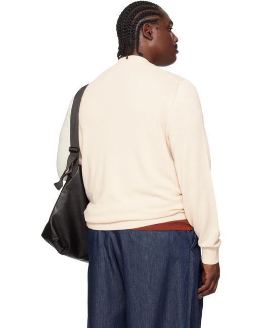 Boss Blue Off- Micro-Structured Cotton Sweater for men