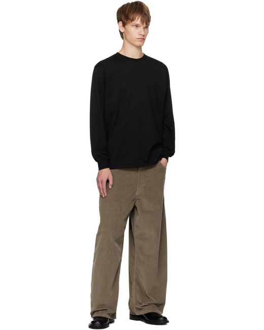 AURALEE Luster Plaiting L/S T-Shirt in Black for Men | Lyst