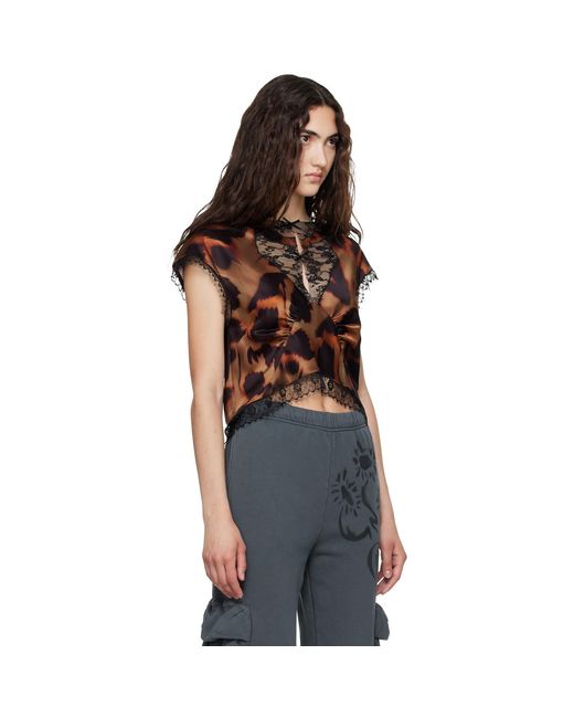 Collina Strada Black Waterliliy Top