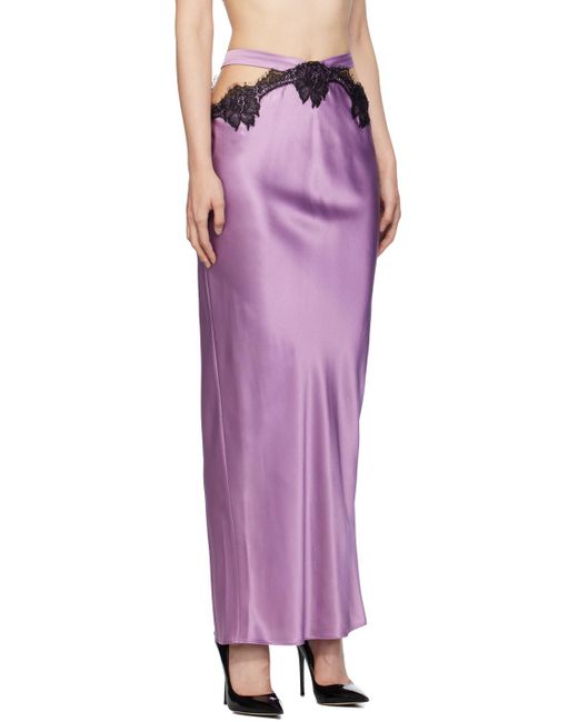 Fleur du Mal Purple Cutout Midi Skirt