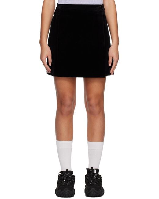 Theory Black Wrap Miniskirt