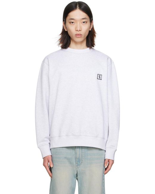 Wooyoungmi White Gray Printed Sweatshirt for men