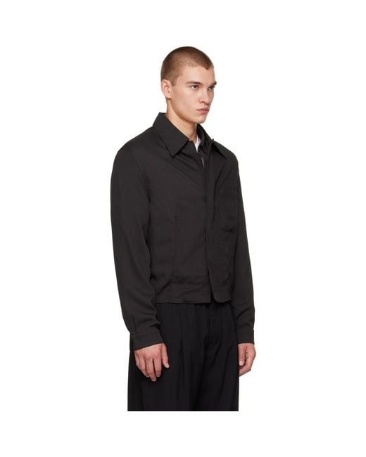 Our Legacy Black Sift Zip Overshirt for men