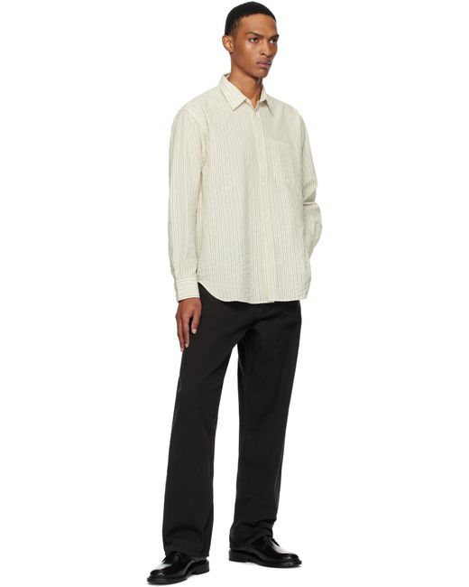 Norse Projects Black Mo Oversized Striped Shirt for men