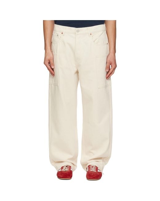 KENZO Natural Off- Paris Cargo Monkey Fit Jeans for men