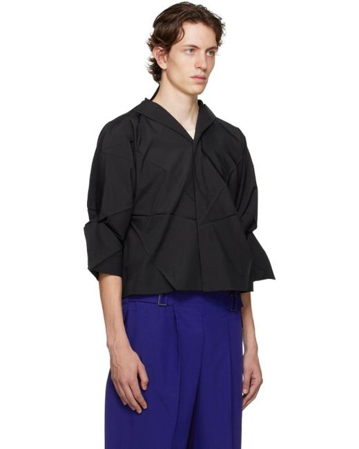 132 5. Issey Miyake Solid Shirt in Black for Men | Lyst UK