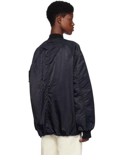 Low Classic Blue Reversible Bomber Jacket