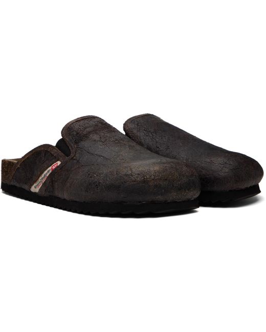 DIESEL Black D-Woodstock Slip-On Loafers for men