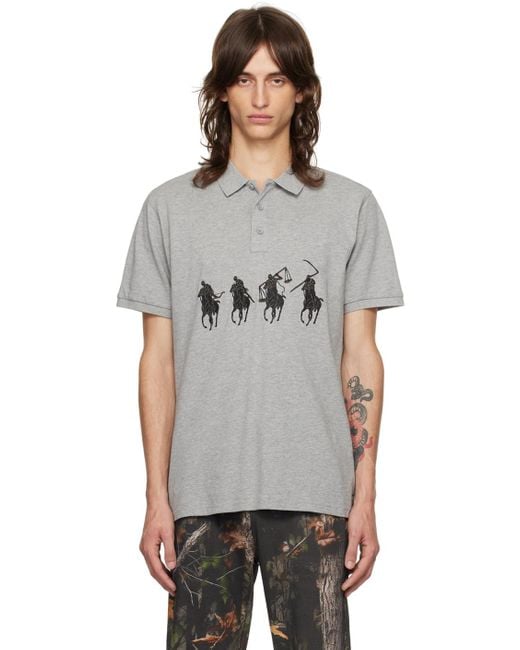 PRAYING Embroidered Horsemen Polo in Black for Men | Lyst